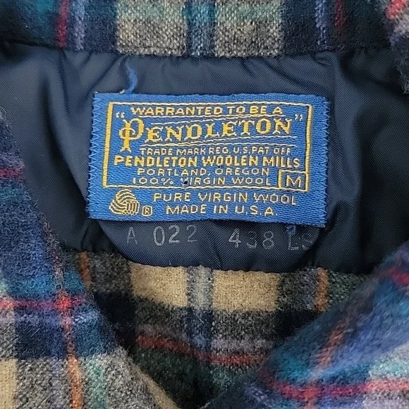 Vintage Pendleton Flannel Made in USA size M 100% Wool BinW - Picture 5 of 9